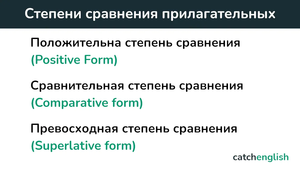 Степени сравнения прилагательных в английском языке